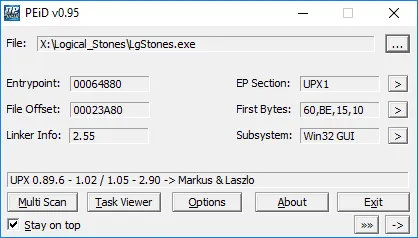Details of Logical Stones in PEiD peid-screenshot